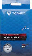 Набір м'ячів для настільного тенісу Torneo, 6 шт., 3 зірки