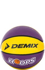 Мяч баскетбольный мини Demix, фиолетовый/желтый, 1