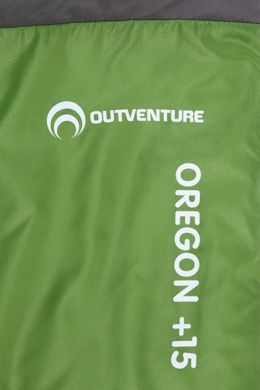 Спальний мішок Outventure Oregon +15 правобічний, Зелений, M-L