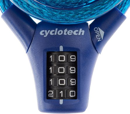 Замок велосипедний кодовий Cyclotech, Синій