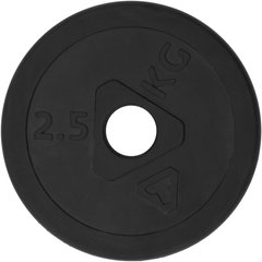 Диск Torneo сталевий прогумований 2,5 кг, Чорний