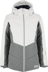 Куртка утепленная для девочек Glissade, белый/серый, 128