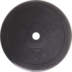 Блин стальной обрезиненный Torneo, 15 кг, черный (50CPBGAYM8)