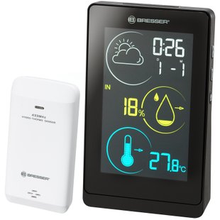 Метеостанція Bresser Colour weather station Temeo Life H Black (7008000CM3000)