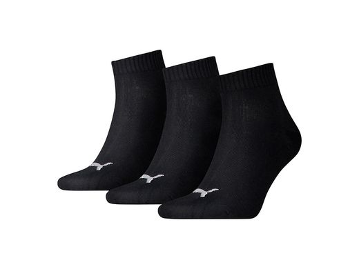 Шкарпетки Puma UNISEX QUARTER PLAIN, 3 пари, Чорний, 35-38