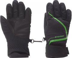 Перчатки для мальчиков Ziener Lanu, черный/зеленый, 3,5