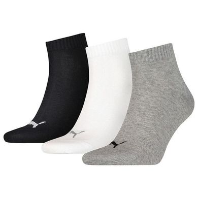 Шкарпетки Puma UNISEX QUARTER PLAIN, 3 пари, Сірий, 35-38